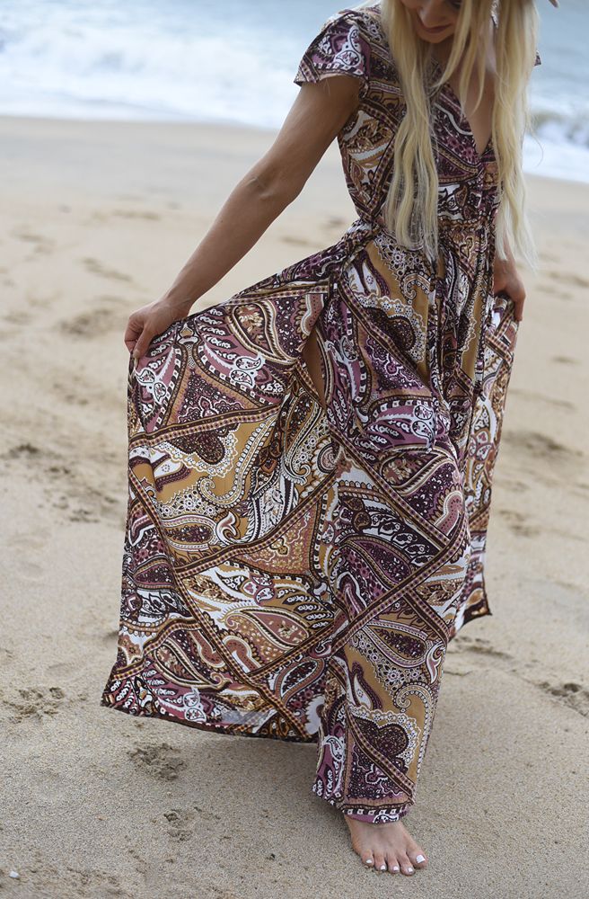 Sugar Plum Embrace Pantsuit, Vintage-Inspired Boho Jumpsuit for Women