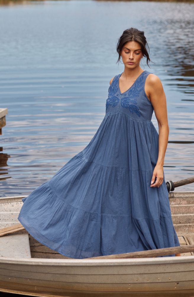 Athena Maxi Dress Sea Blue