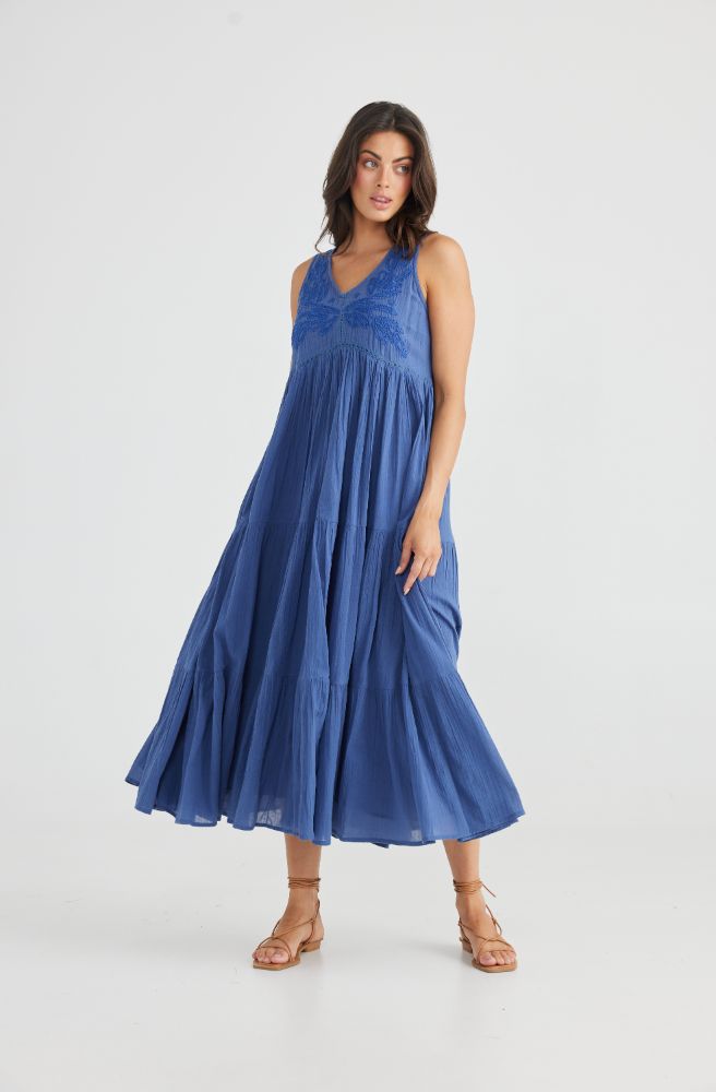 Athena Maxi Dress Sea Blue