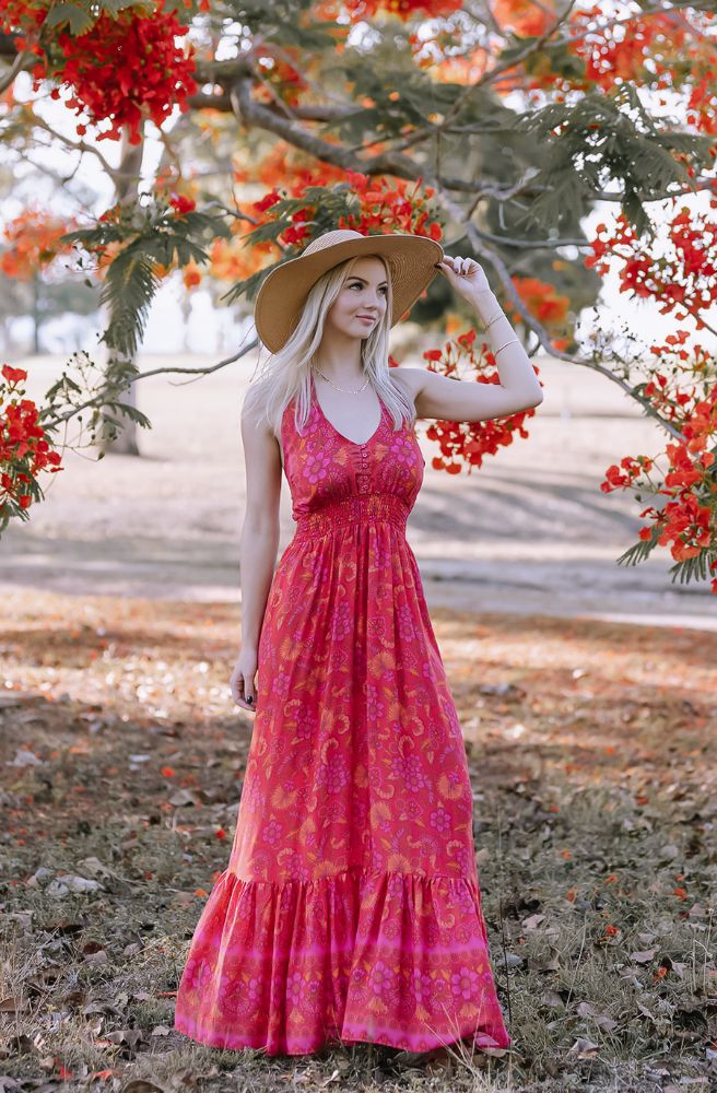 womens boho clothing australia boho halter maxi dress retro floral print