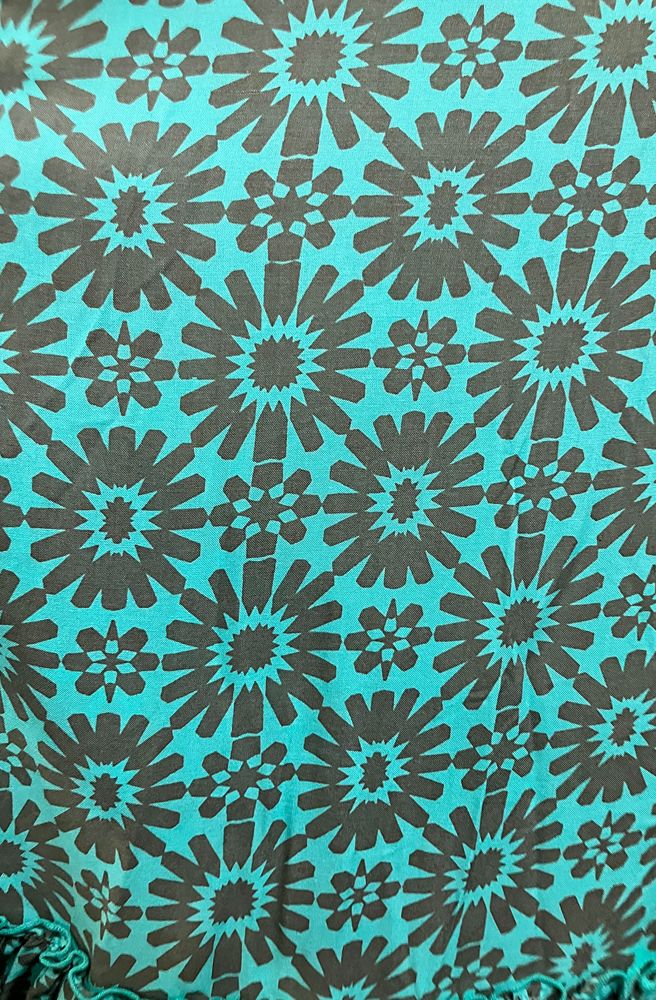 Teal Daisy Nicki Mini Dress, Close Up Fabric Detail