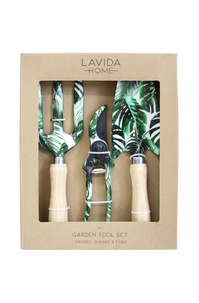 Garden Tool Set of Three, Tropical Design