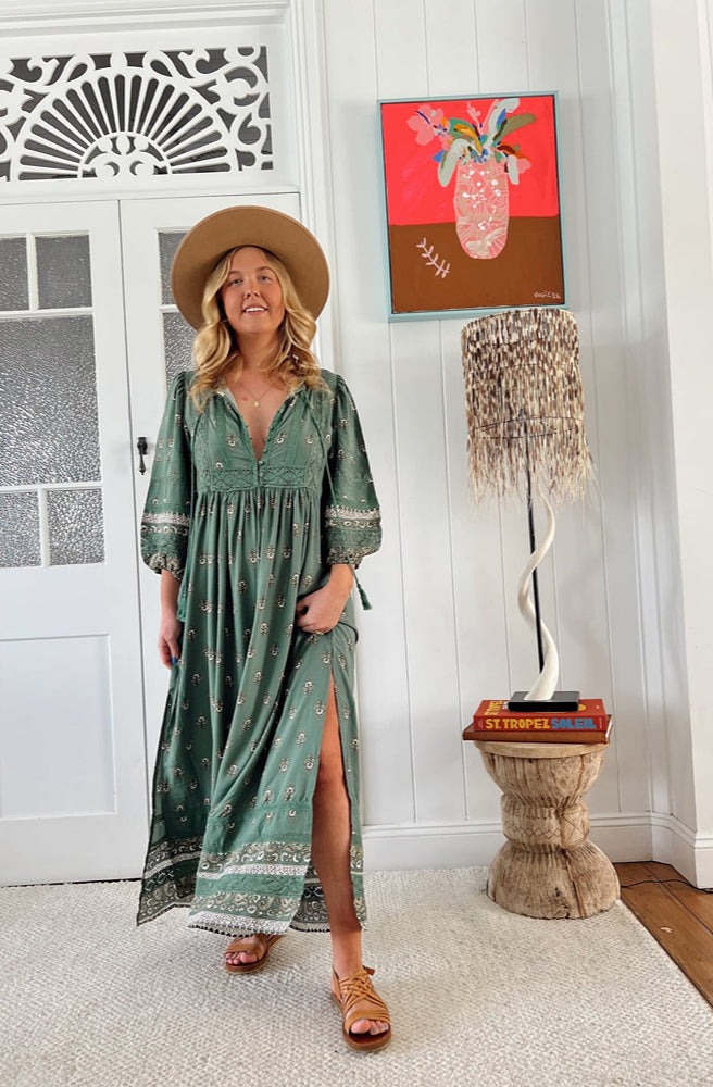 Jaase Viridian Print Meadow Maxi