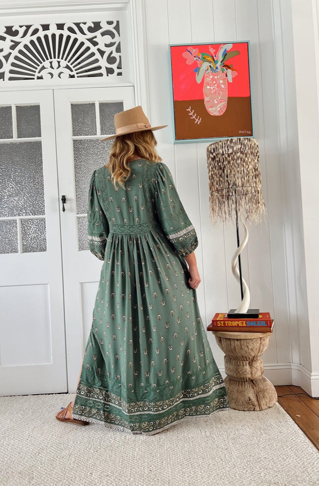 Jaase Viridian Print Meadow Maxi