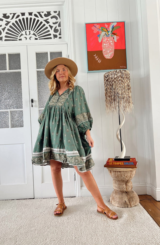 Jaase Viridian Print Adela Mini Dress