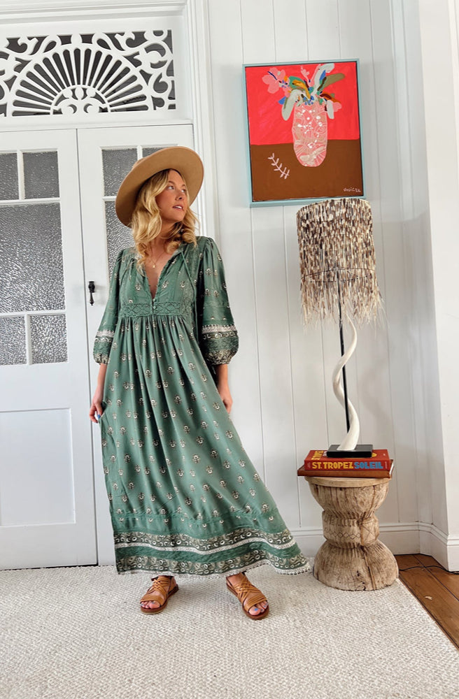 Jaase Viridian Print Meadow Maxi
