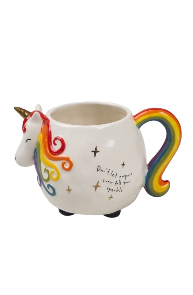 unicorn mug never let anyone dull your sparkle