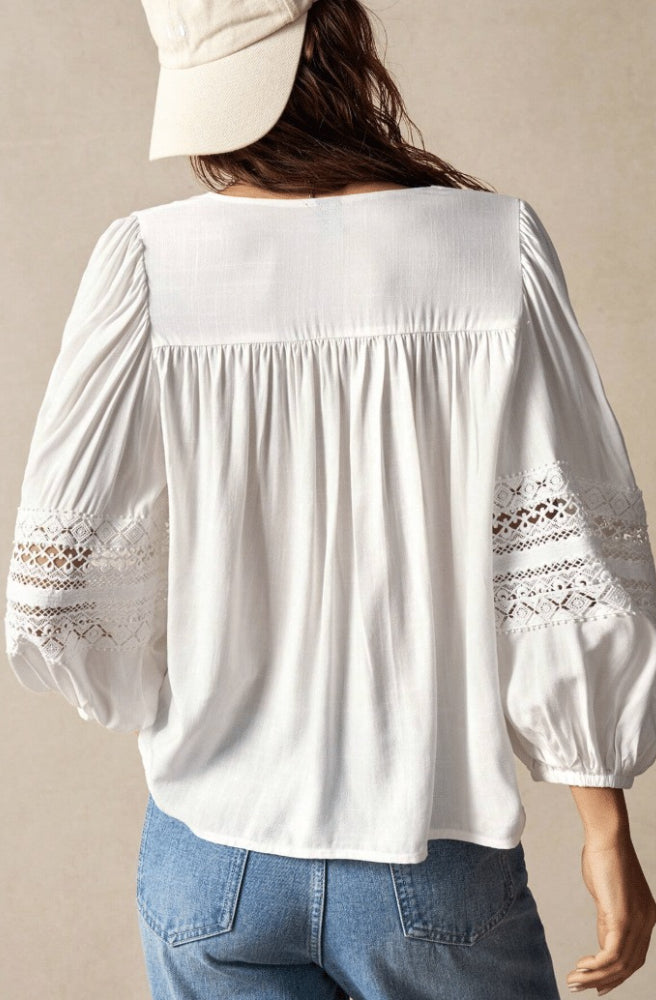 White Terra Bloom Blouse, Rear View