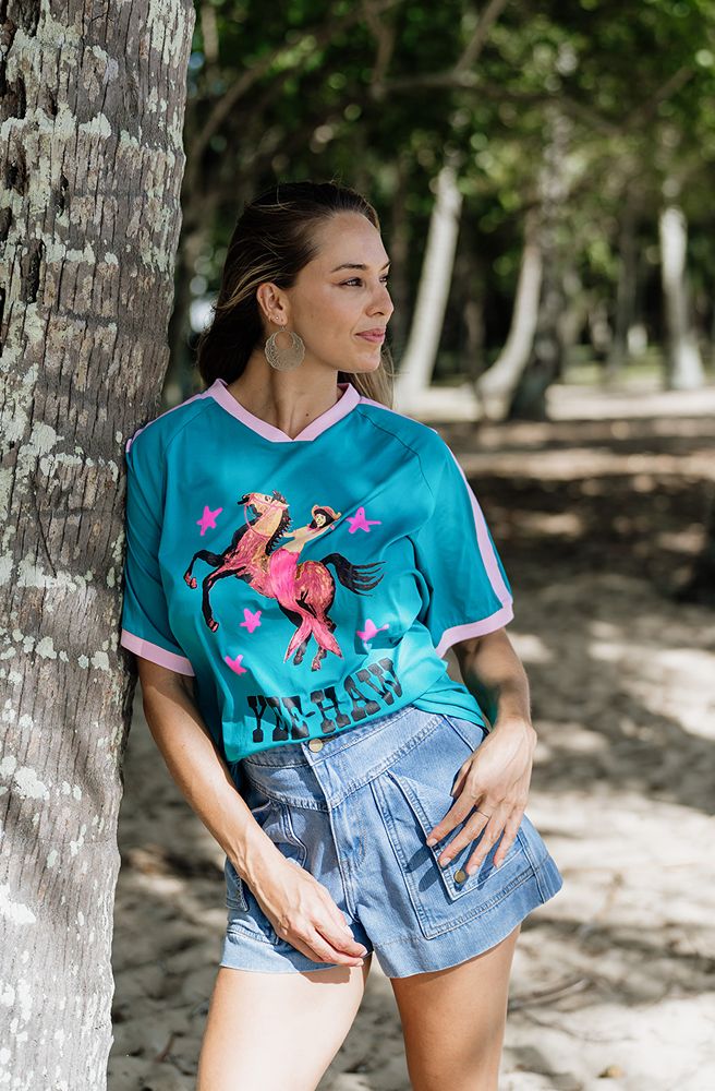 Yee-Haw Cowgirl Tee, Vintage-Inspired Graphic T-Shirt in Soft Cotton