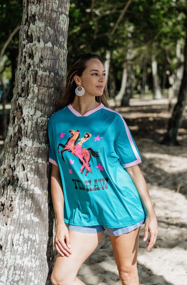 Yee-Haw_Cowgirl_Tee, Teal Colour