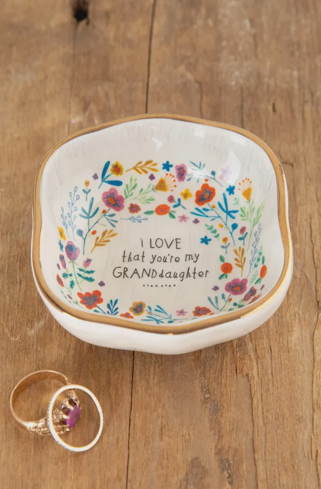 Antiqued Trinket Bowl Granddaughter. Decorative Bowl