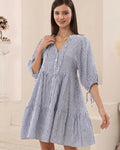 Blue Stripe Babydoll Dress