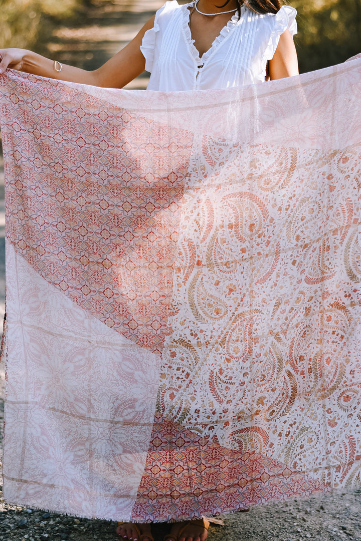 Blush Paisley Scarf