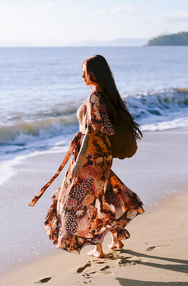 Boheme Plume Combi Wrap Dress