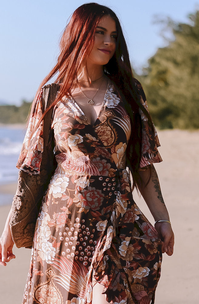 Boheme Plume Combi Wrap Dress
