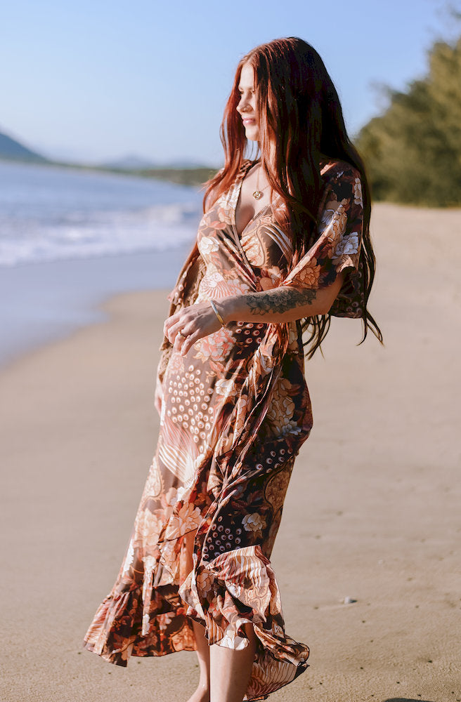 Boheme Plume Combi Wrap Dress
