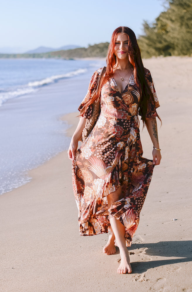 Boheme Plume Combi Wrap Dress