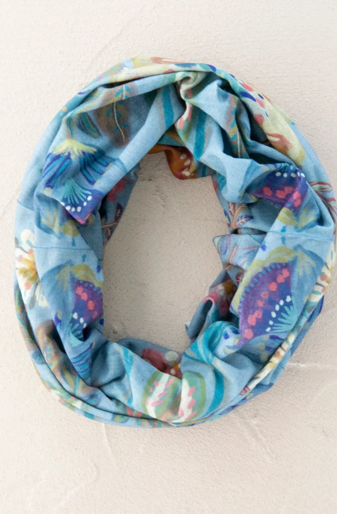 Boho Bandeau Blue Folk Garden