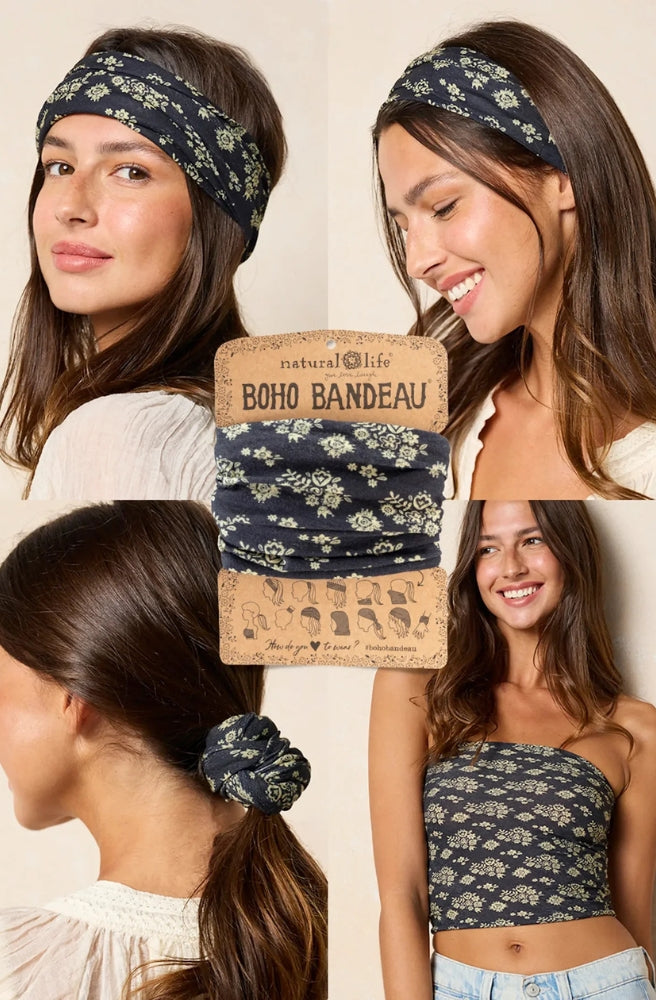 Boho Bandeau Folk Cluster Medallions Black