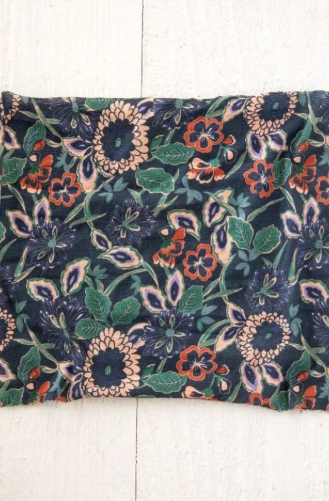 Boho Bandeau Half Navy Tan Dahlias