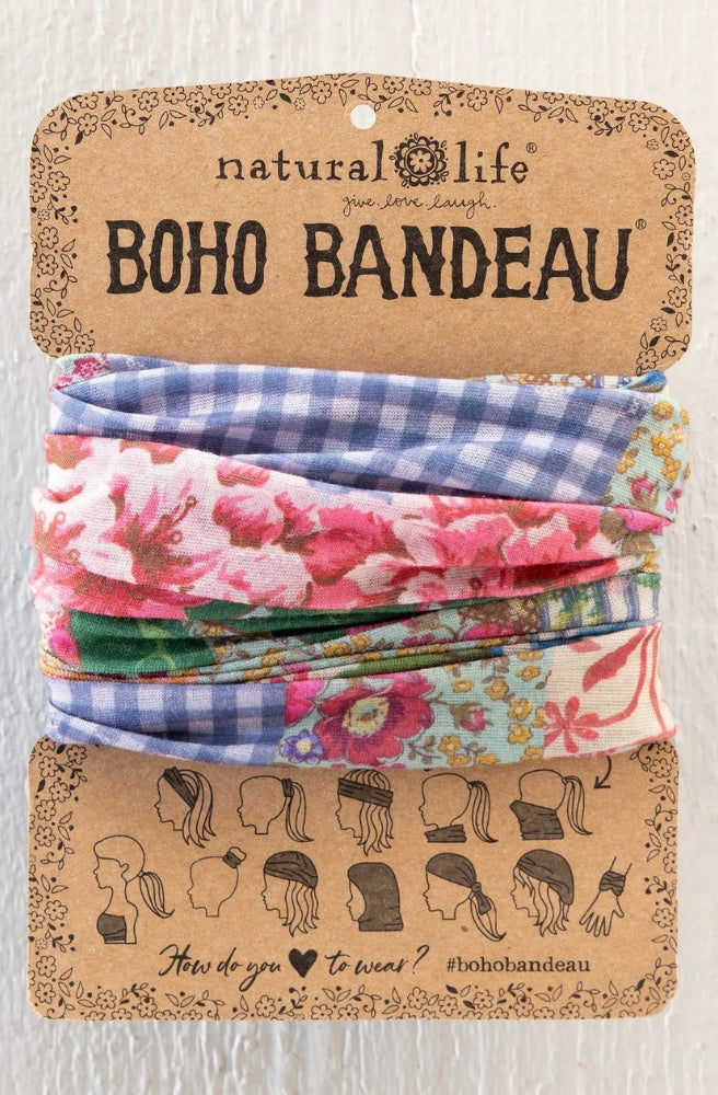 Boho Bandeau Pink Vintage Treasure vintage floral stretch headband