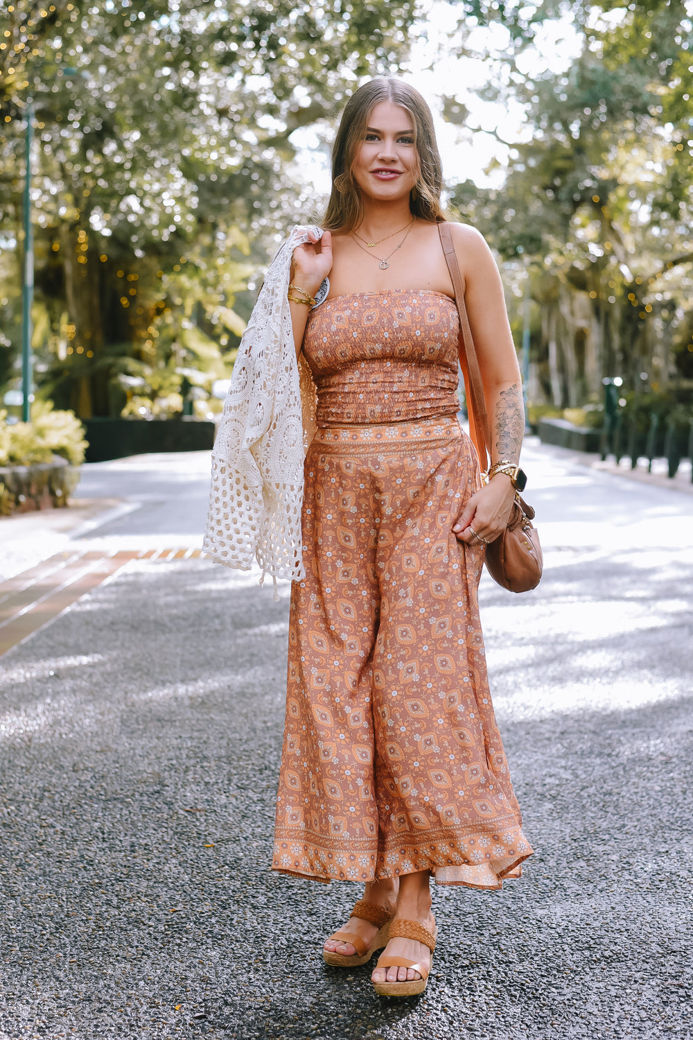 Brown Bayou Long Tube Top Full View