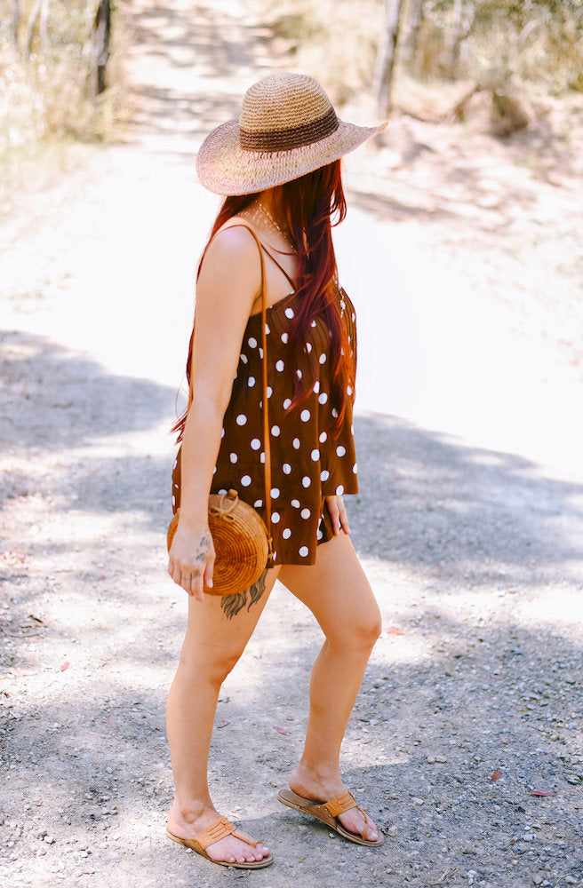 Brown Polka Dot Playsuit