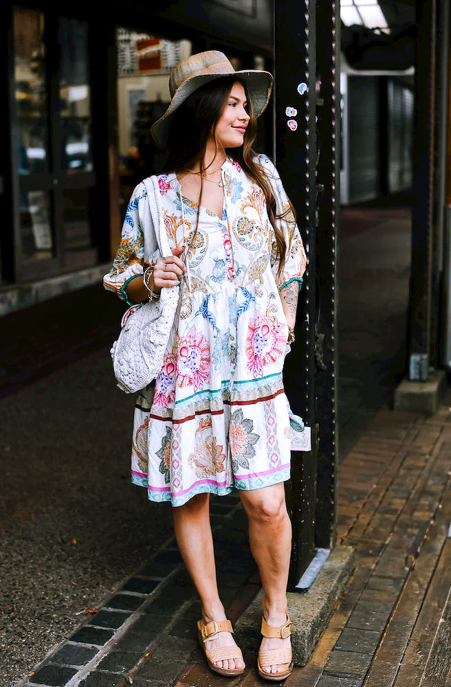 Calipso Bloom Babydoll Dress