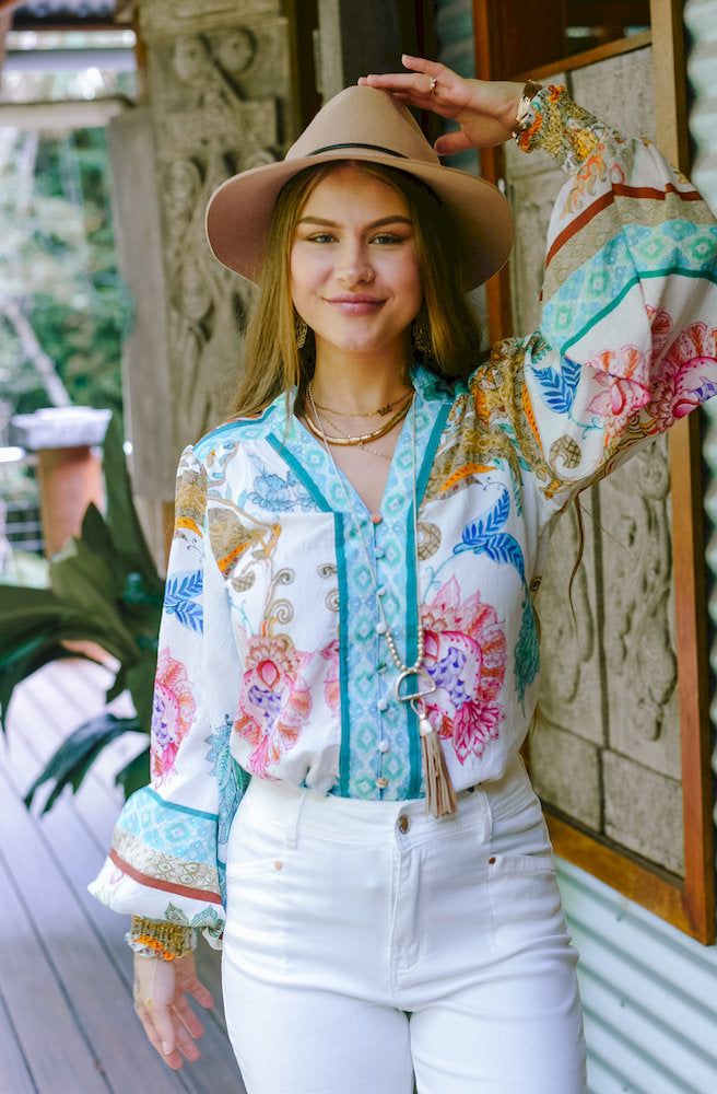 Calipso Bloom Long Sleeve Top