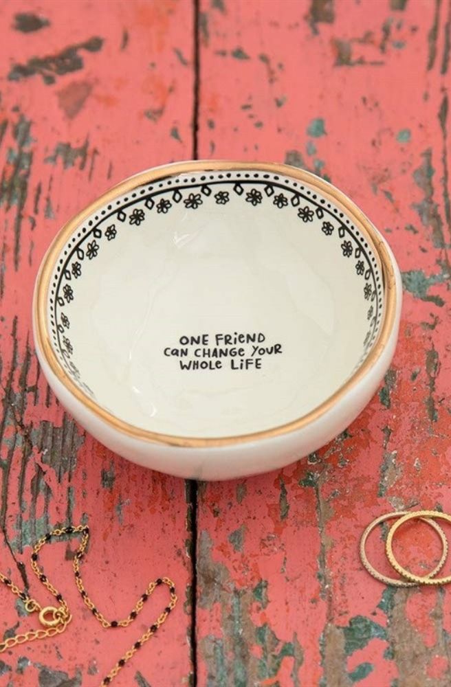 Ceramic Trinket Box Friend Change with heartfelt sentiment and matching ceramic lid