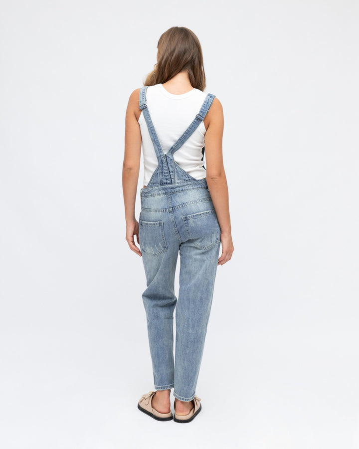 Classic Denim Overalls Back View