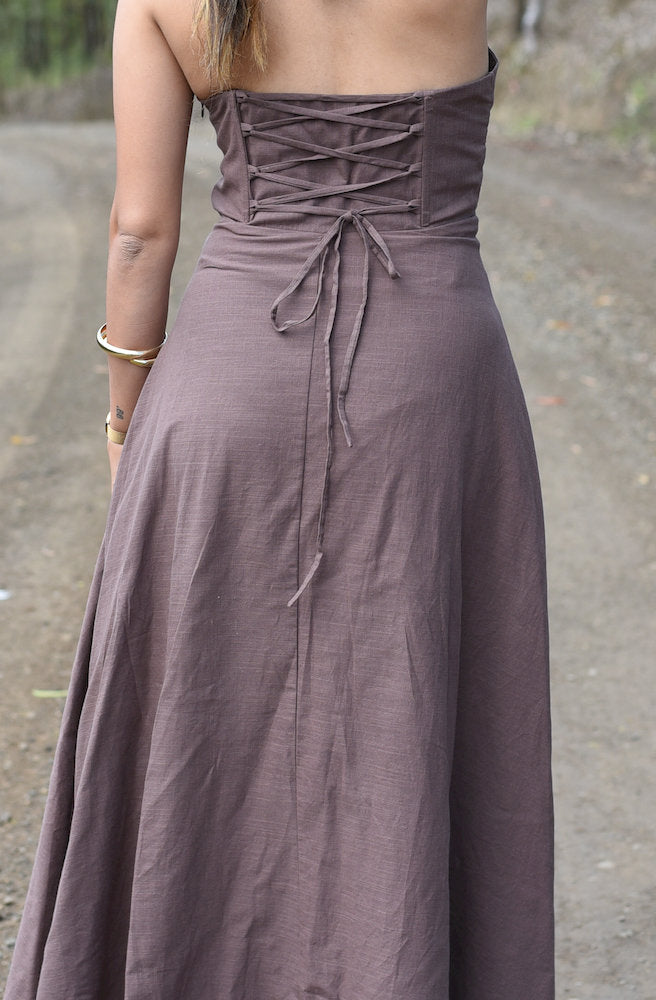 Cocoa Blossom Halter Maxi