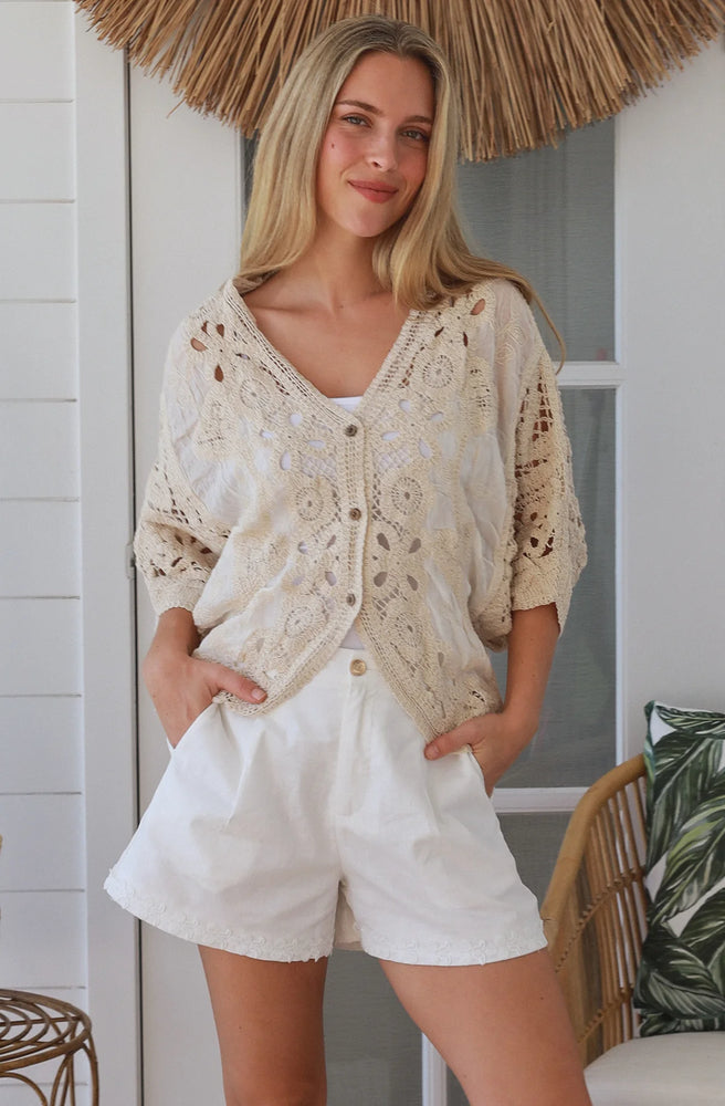 Cream Button Up Cardigan
