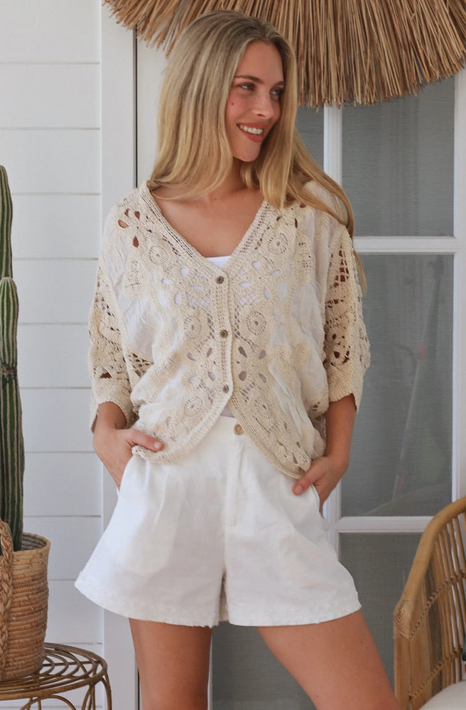 Cream Button Up Cardigan