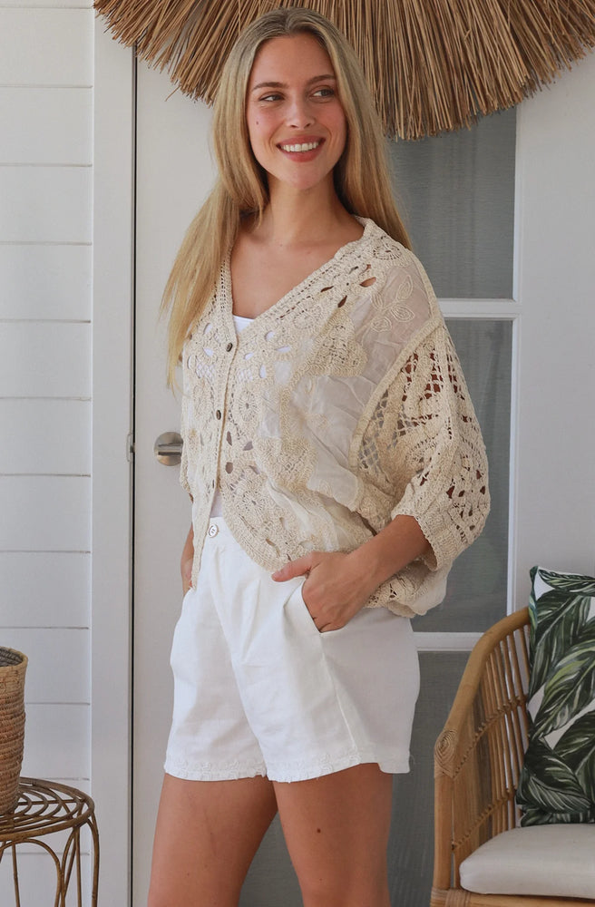Cream Button Up Cardigan