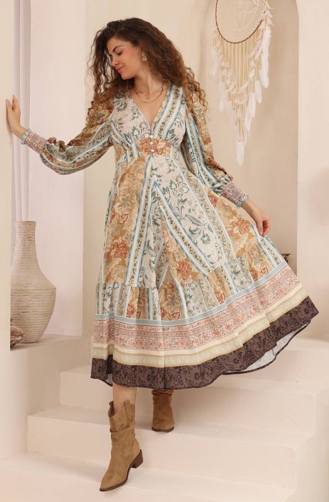 Desert Heirloom dress with ankle boots