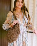 3D Sunflower Flower Choco Crochet Bag