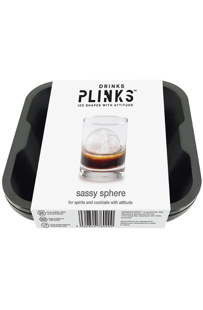 DrinksPlinks Sassy Spheres round ice mould for drinks and entertaining
