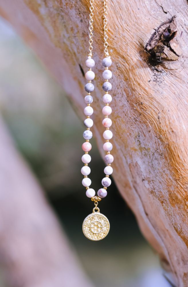 boho jewellery mandala pendant necklace gemstone beads