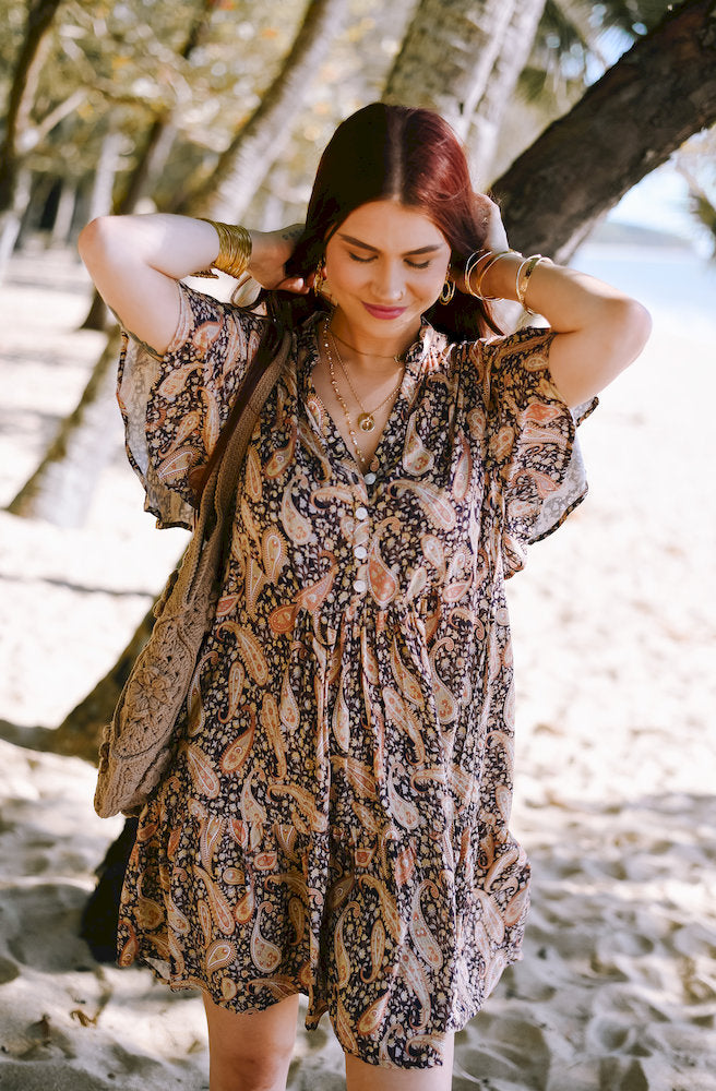 Dusk Paisley Cherry Mini Dress