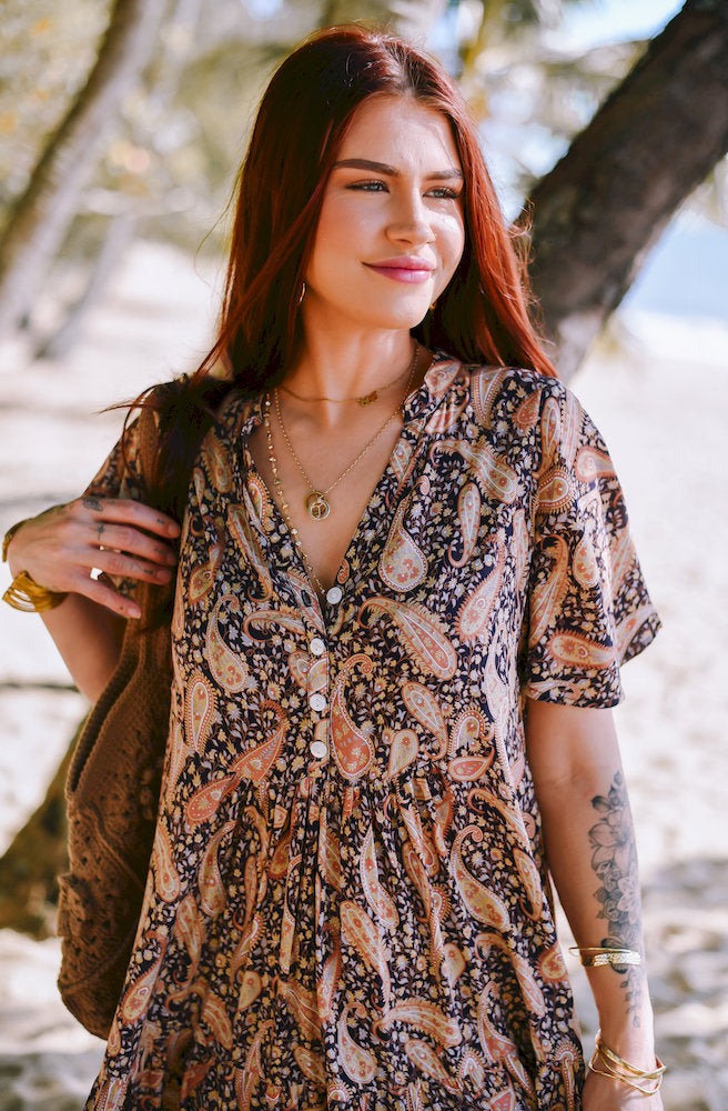 Dusk Paisley Cherry Mini Dress