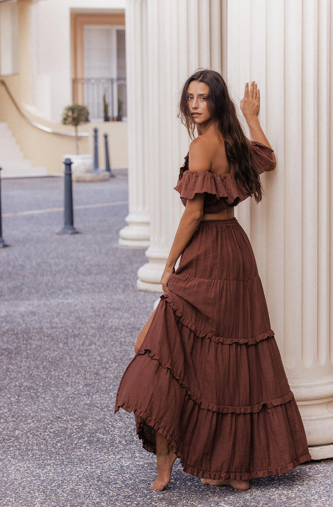 Esmeralda Chocolate Maxi Skirt