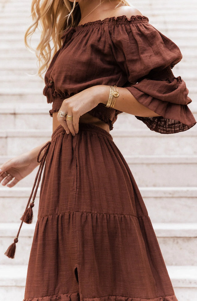 Esmeralda Chocolate Maxi Skirt