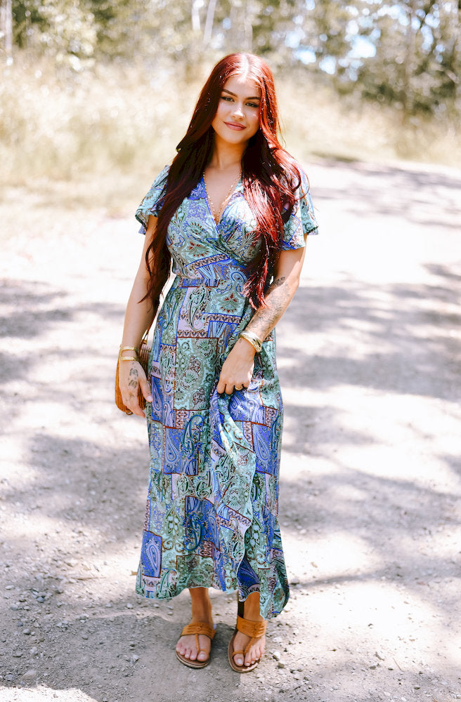 Forest Patch Mirage Wrap Dress
