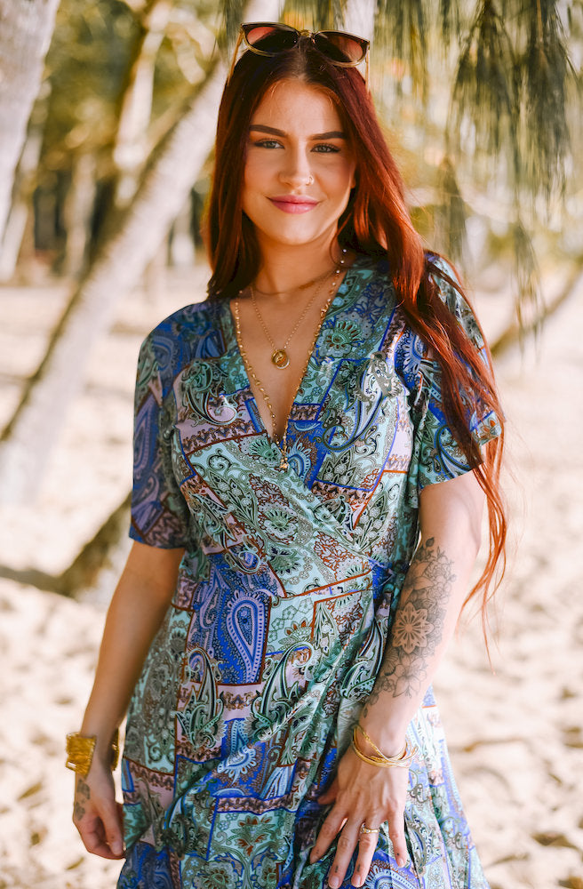 Forest Patch Mirage Wrap Dress
