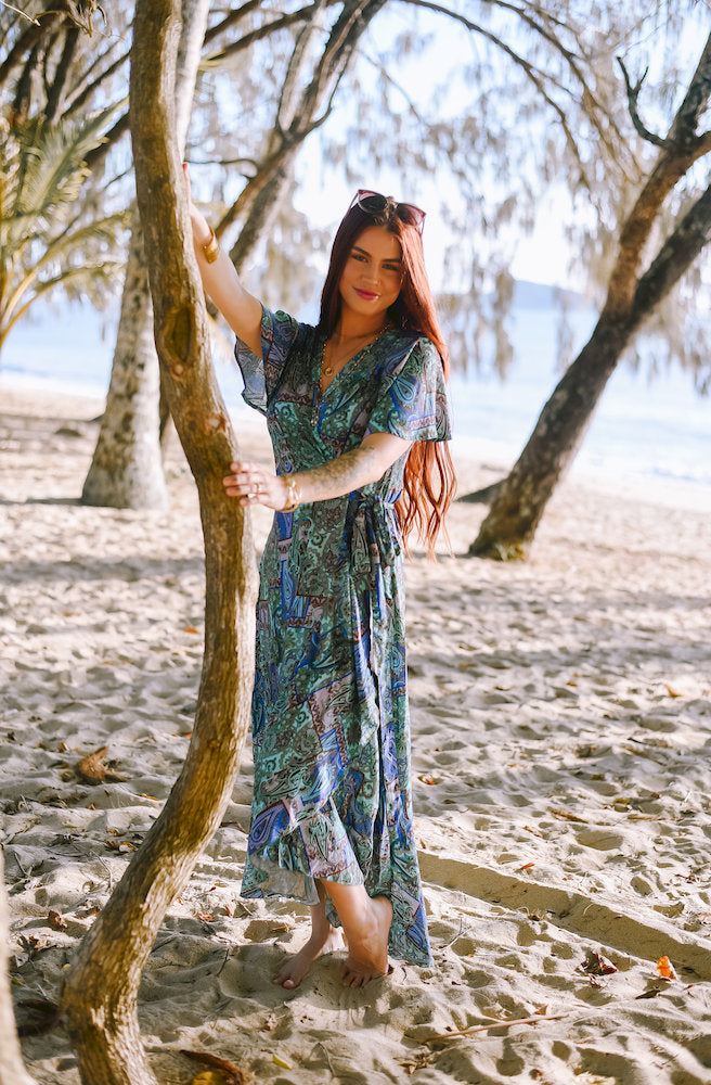 Forest Patch Mirage Wrap Dress