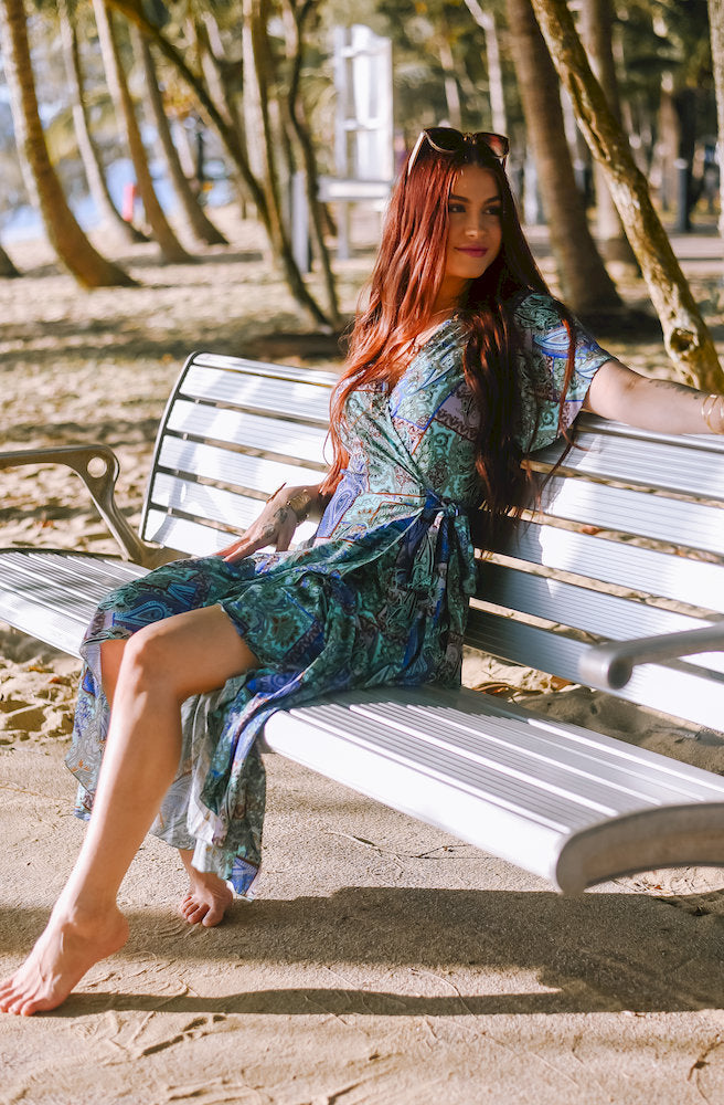 Forest Patch Mirage Wrap Dress