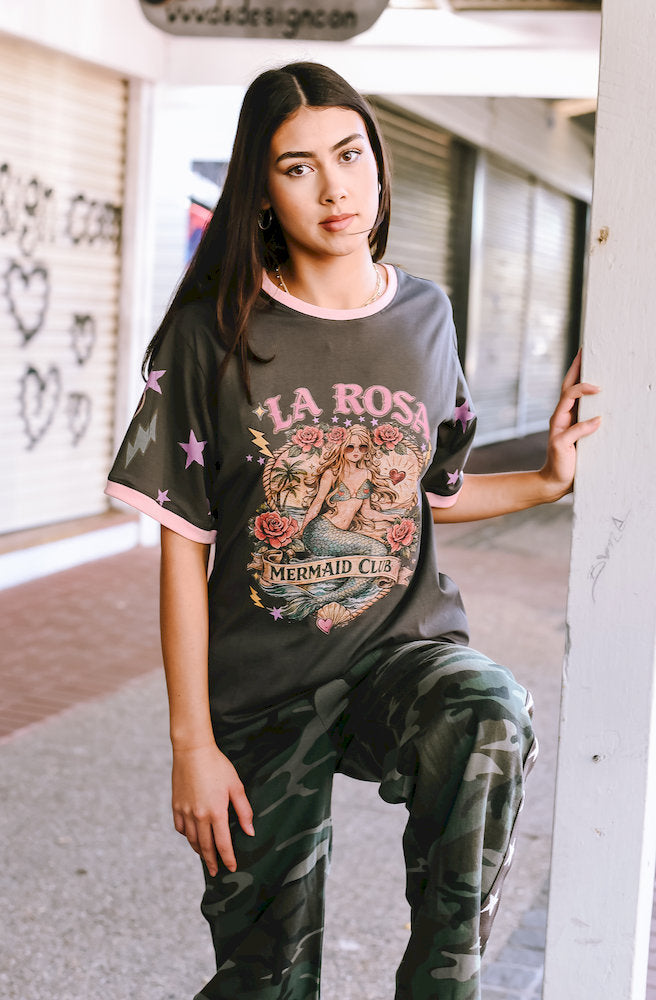 Grey La Rosa Tee
