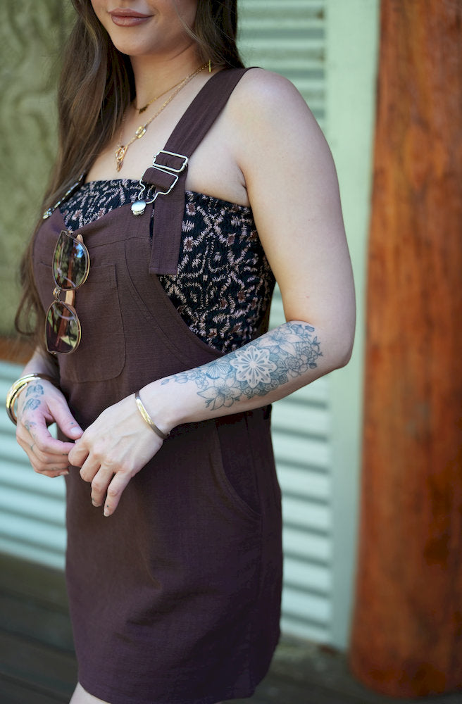 Gypsy Thread Pinafore Short Coffee