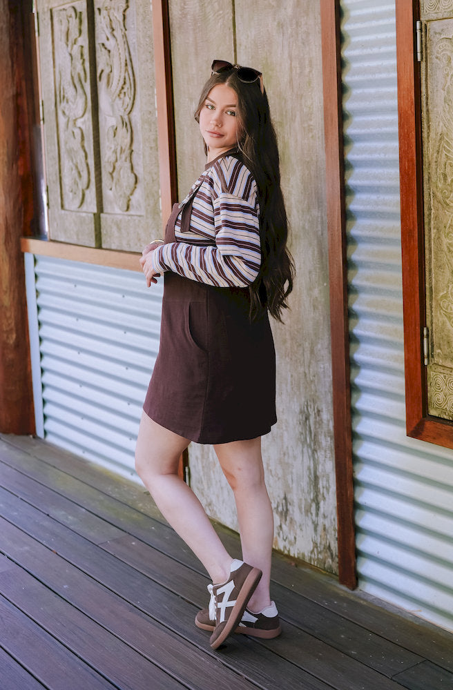 Gypsy Thread Pinafore Short Coffee